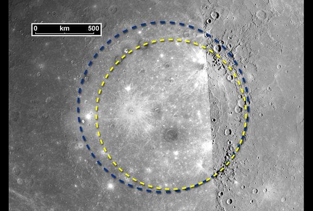 NASA image: The Great Caloris Basin on Mercury