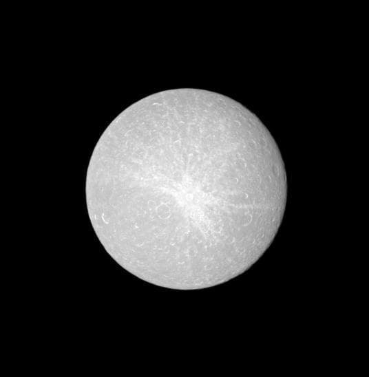NASA image: Opposing Rhea