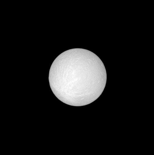 NASA image: Washed Out Rhea
