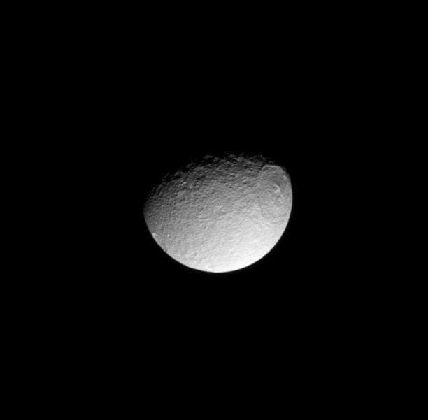 NASA image: Icy Crown on Tethys