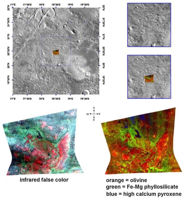 NASA image: Olivine & Phyllosilicates in Nili Fossae