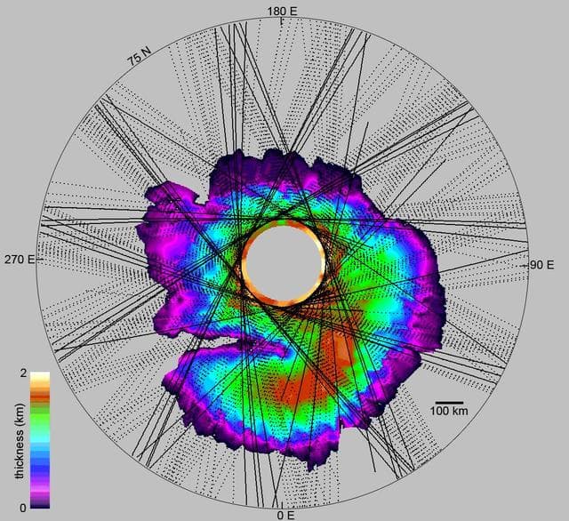 NASA image: How Thick is the North Polar Ice Cap on Mars?