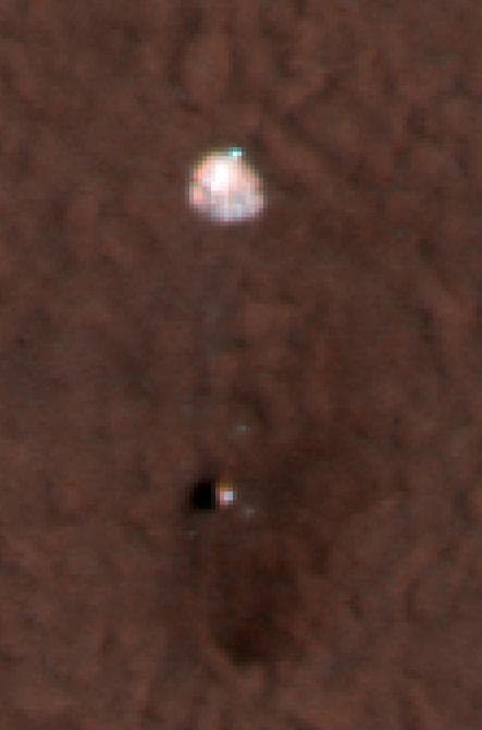 NASA image: Color of Parachute on Ground