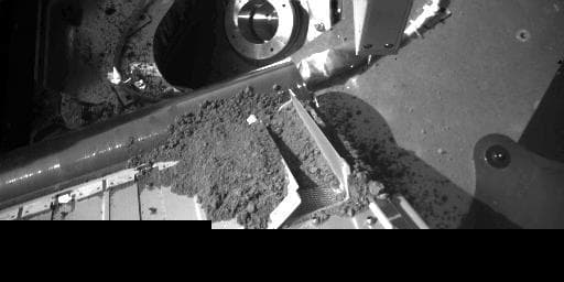 NASA image: Robotic Arm Camera Image of the South Side of the Thermal and Evolved-Gas Analyzer Door TA4 receiving sample