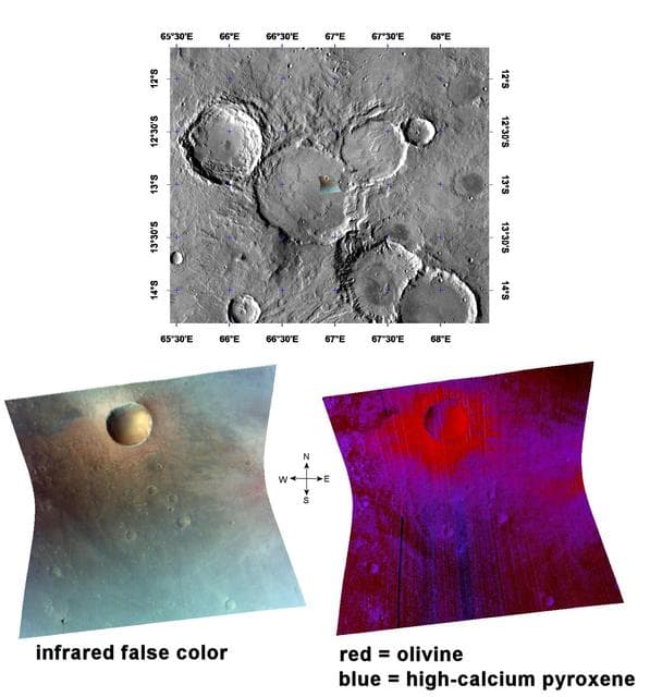 NASA image: An Olivine-Rich Crater in Tyrrhena Terra