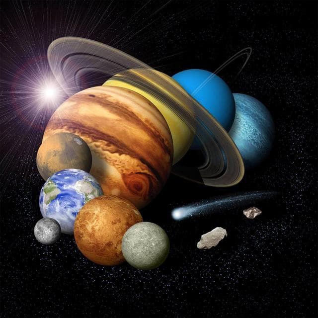 NASA image: Solar System Montage with Eight Planets Artist Concept