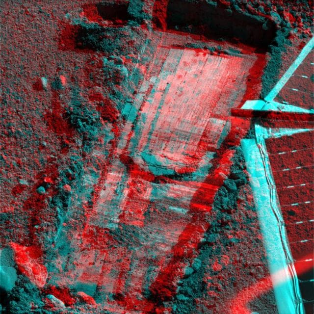 NASA image: Snow White Trench After Scraping Stereo View