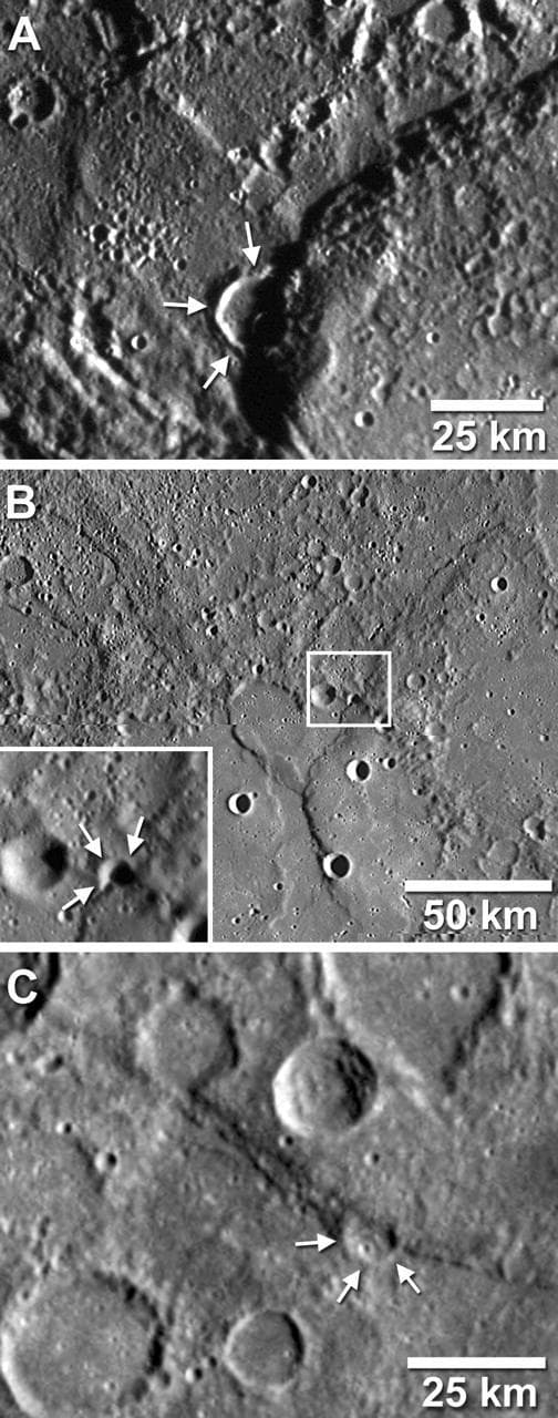 NASA image: Craters Deformed and Shortened