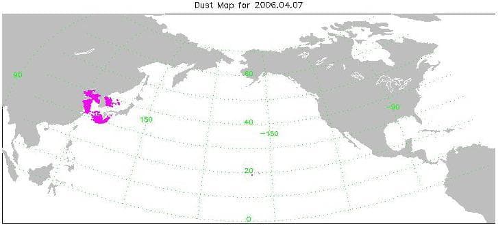 NASA image: Transport of Dust from China Dust Storm of April 2006