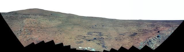 NASA image: Southern Half of Spirit Bonestell Panorama False Color