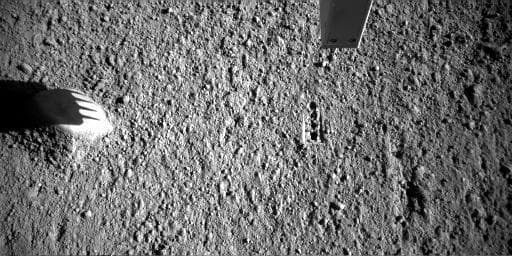 NASA image: Phoenix Conductivity Probe Inserted into Martian Soil