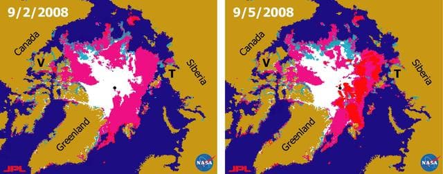 NASA image: Recent State of Arctic Sea Ice