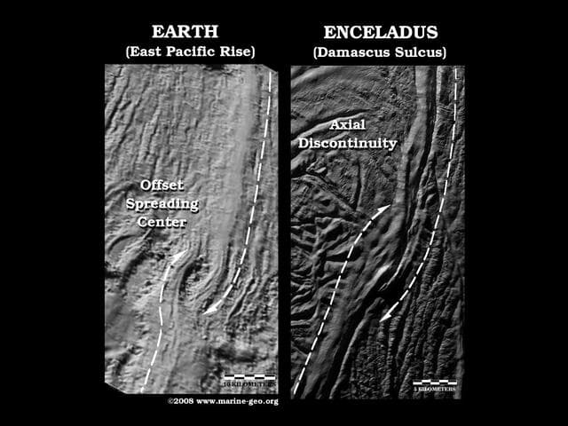 NASA image: Enceladus Offset Spreading Center