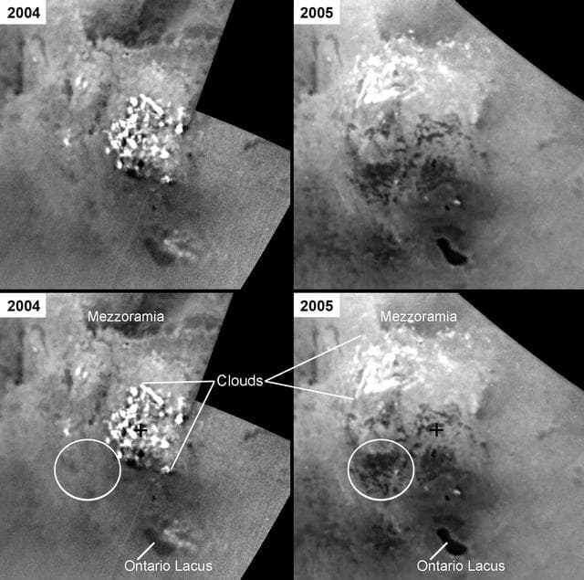 NASA image: Changes in Titan Lakes