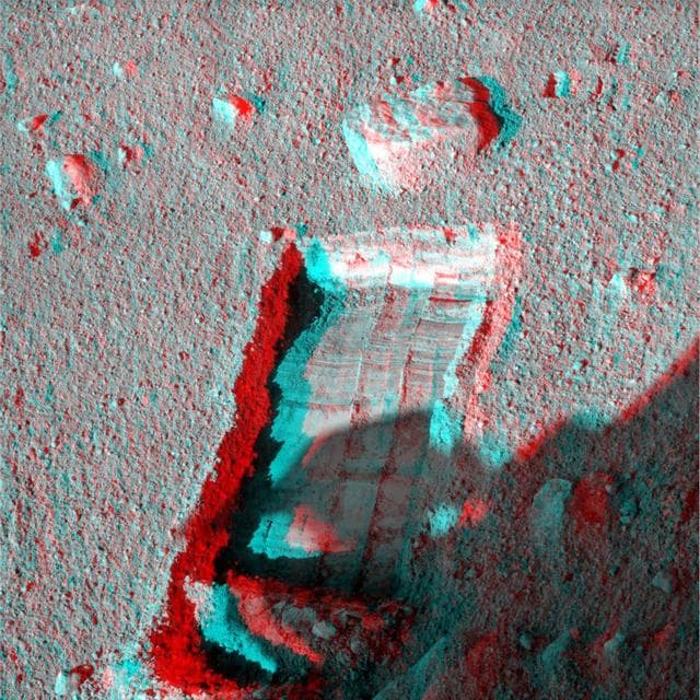 NASA image: Preparation for Moving a Rock on Mars, Stereo View