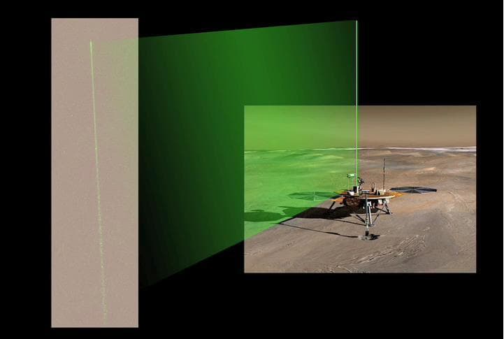 NASA image: Phoenix Laser Beam in Action on Mars