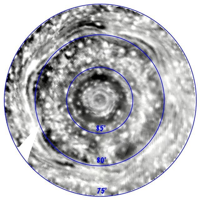 NASA image: Infrared Movie of Saturn North Polar Region