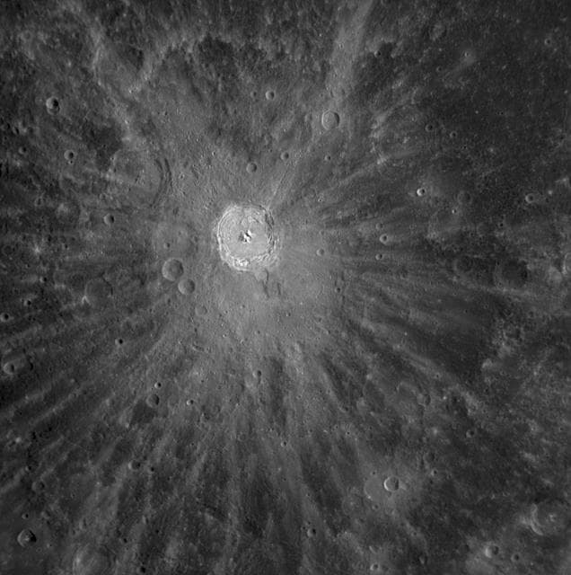 NASA image: Bright Ejecta Rays of Kuiper