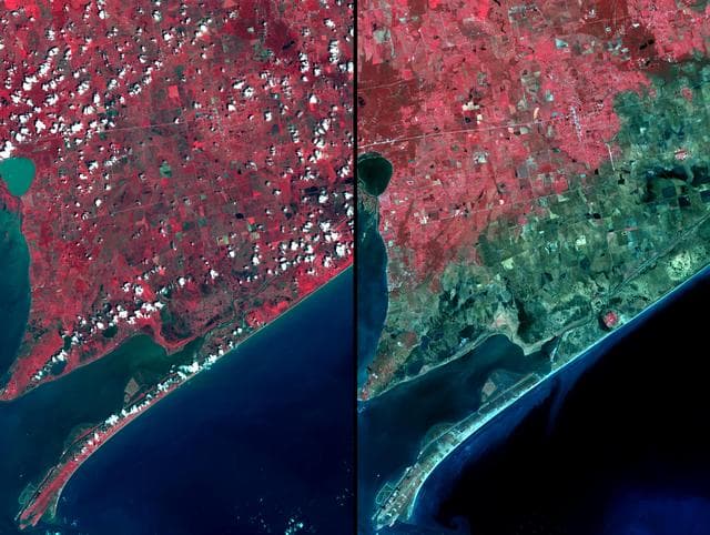 NASA image: Aftermath of Hurricane Ike along Texas Coast