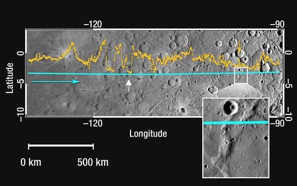 NASA image: Mercury Topography from the Second Flyby