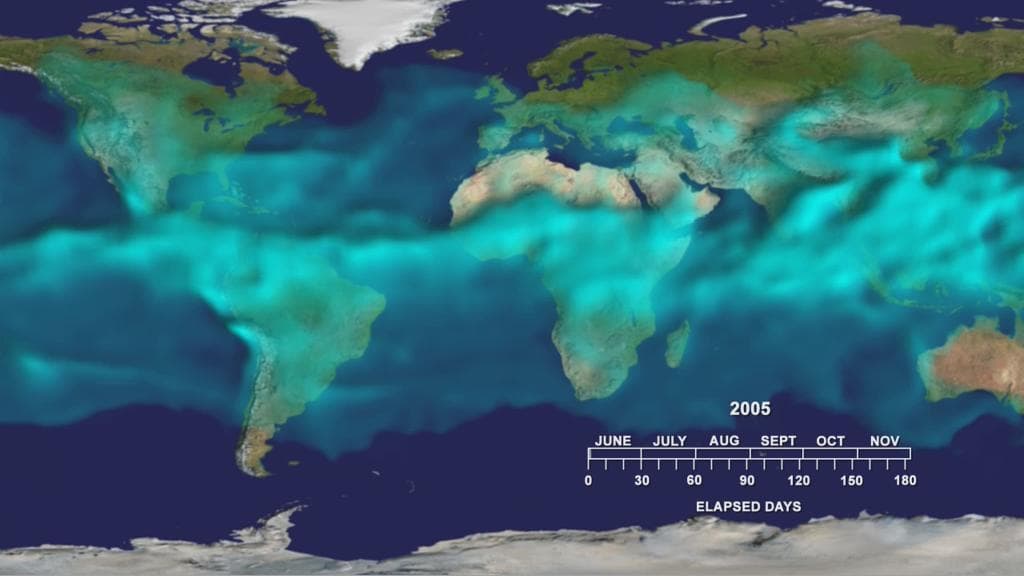 NASA image: Water Vapor Transport, June through November  2005 Movie