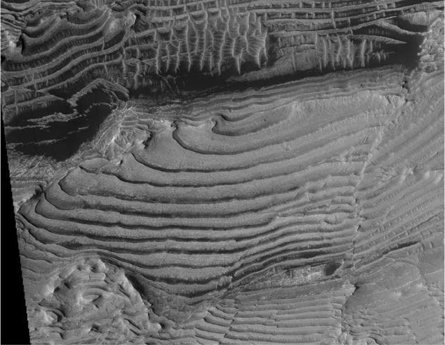 NASA image: Periodic Layering in Martian Sedimentary Rocks