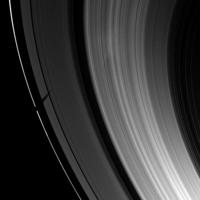 NASA image: Tethys Shadow
