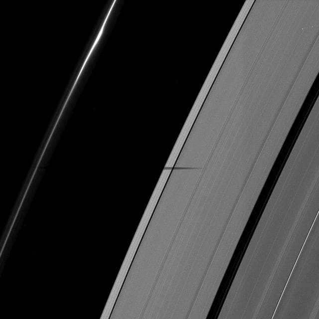 NASA image: Epimetheus Shadow