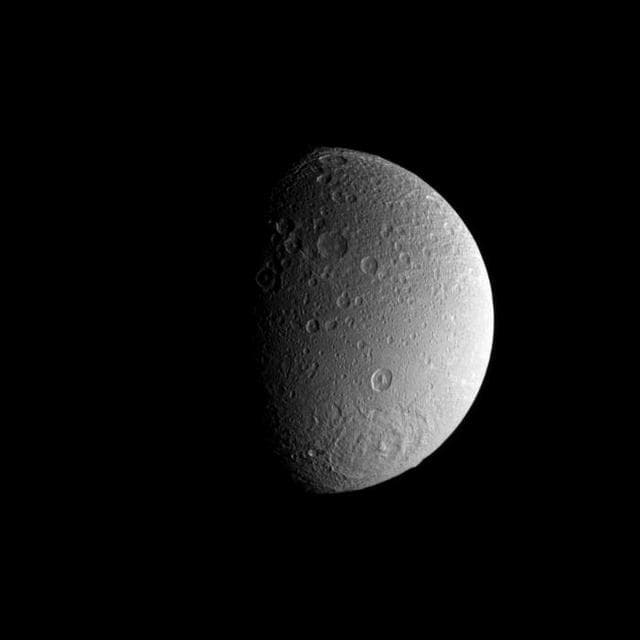 NASA image: Dione Southern Basin