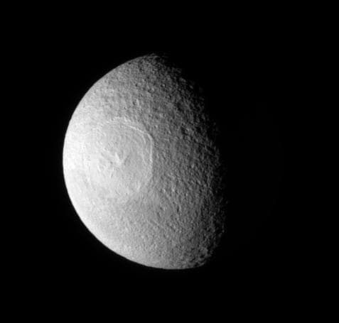 NASA image: Tethys Northern Crater