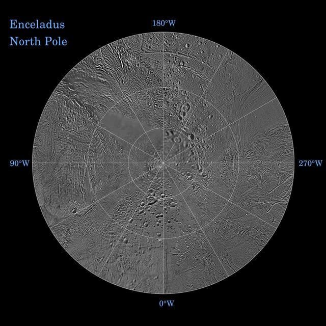 NASA image: Enceladus North Polar Map - October 2009