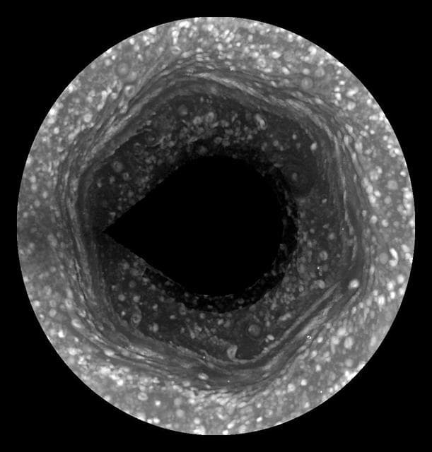 NASA image: Spring Reveals Saturn Hexagon Jet Stream