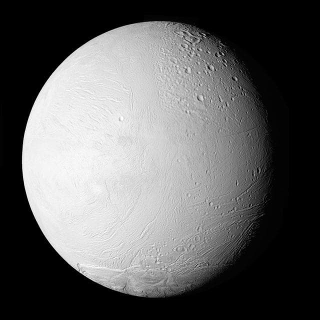 NASA image: Enceladus Leading Hemisphere