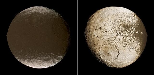 NASA image: Global View of Iapetus Dichotomy