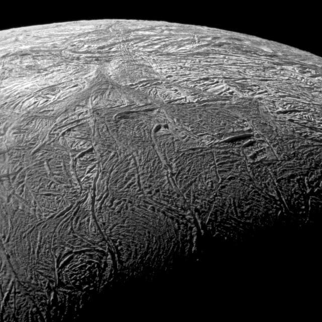 NASA image: Enceladus Warm Baghdad Sulcus in Context