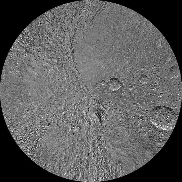 NASA image: Tethys Polar Maps - February 2010