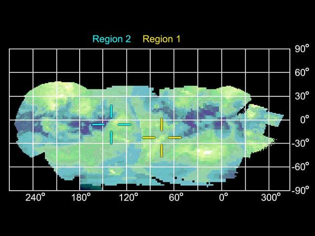 NASA image: Infrared Map of Titan Active Regions