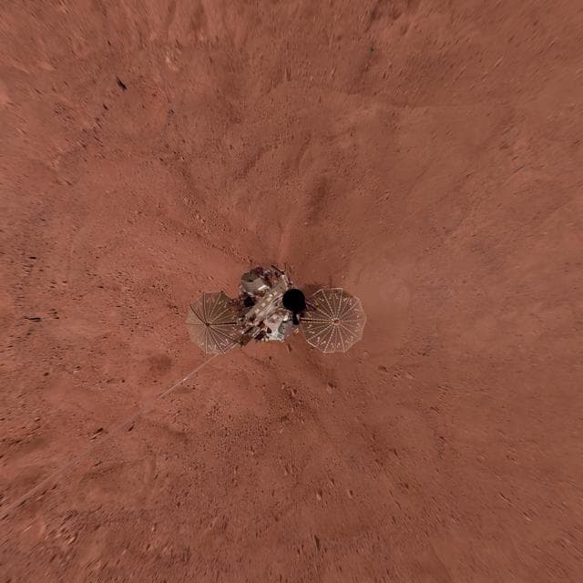 NASA image: Phoenix Lander on Mars with Surrounding Terrain, Vertical Projection