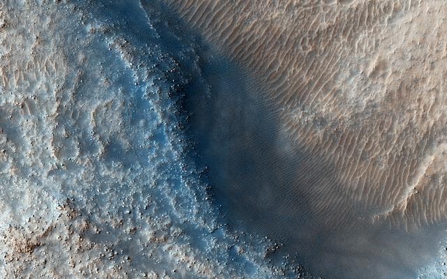 NASA image: Fill or Mantling Material in a Crater