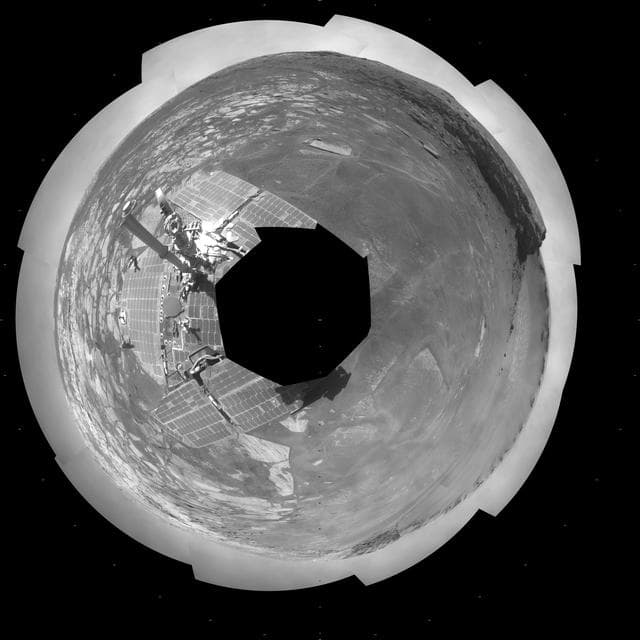 NASA image: Opportunity View During Exploration in Duck Bay, Sols 1506-1510 Polar