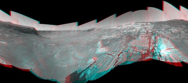 NASA image: Opportunity View During Exploration in Duck Bay, Sols 1506-1510 Stereo