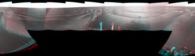 NASA image: Wind-Sculpted Vicinity After Opportunity Sol 1797 Drive Stereo