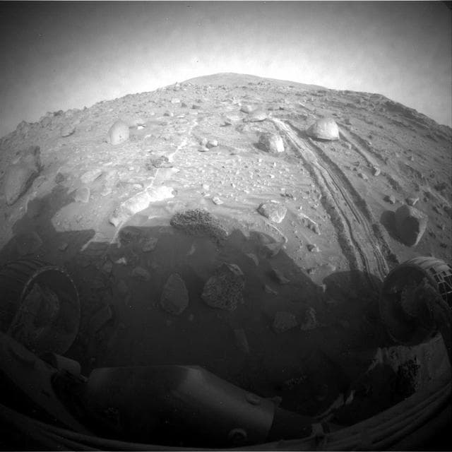 NASA image: Spirit Begins Drive Around Home Plate