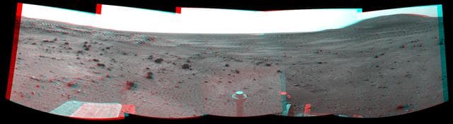 NASA image: Dust Devil in Spirit View Ahead on Sol 1854 Stereo