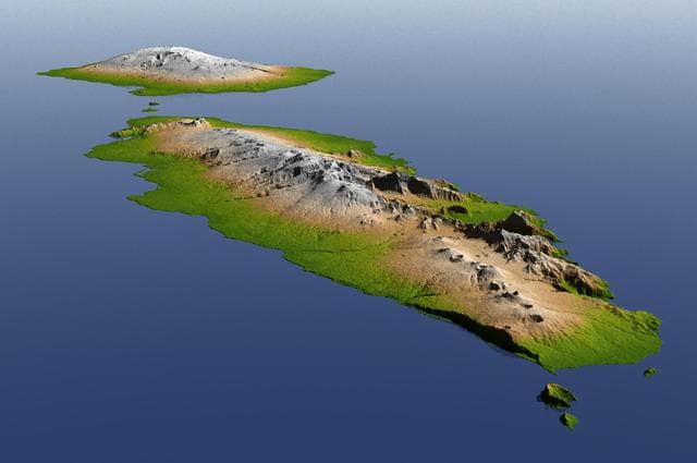 NASA image: Independent State of Samoa, Shaded Relief and Colored Height