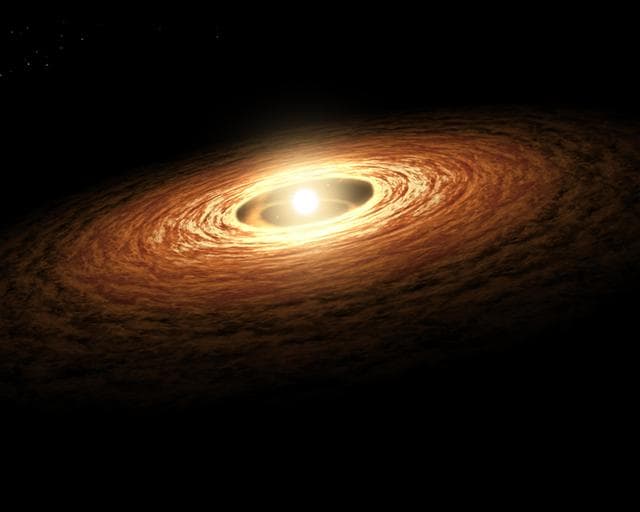 NASA image: Silicate Crystal Formation in the Disk of an Erupting Star  Artist Concept