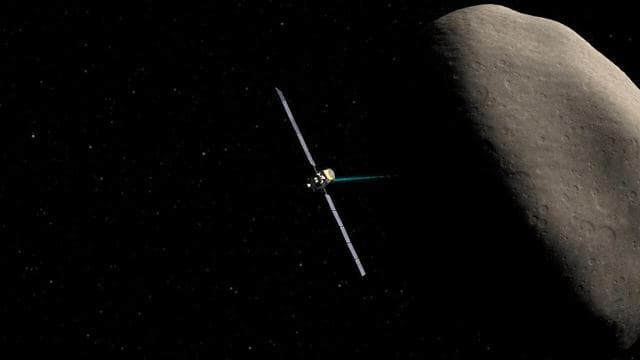 Dawn Spacecraft Orbiting Ceres Artist Concept