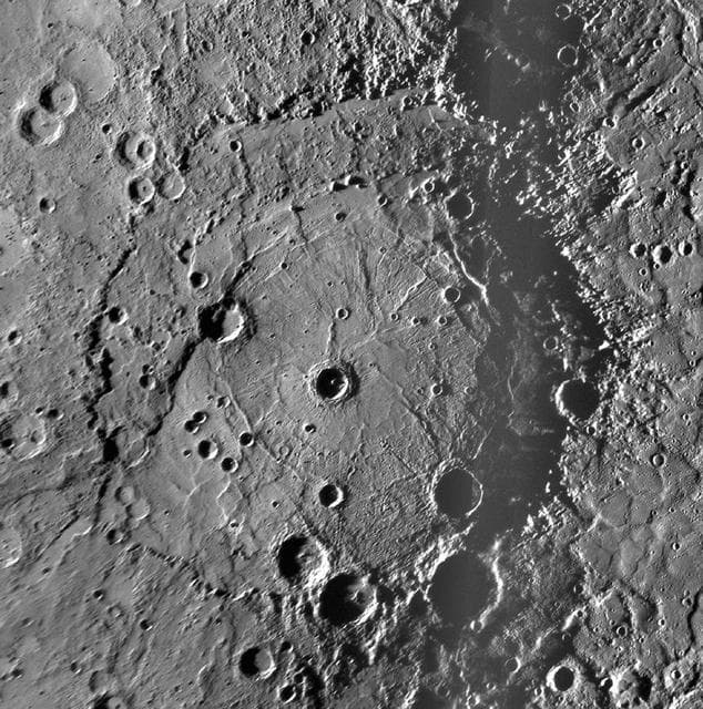 NASA image: The Newly Discovered Rembrandt Impact Basin
