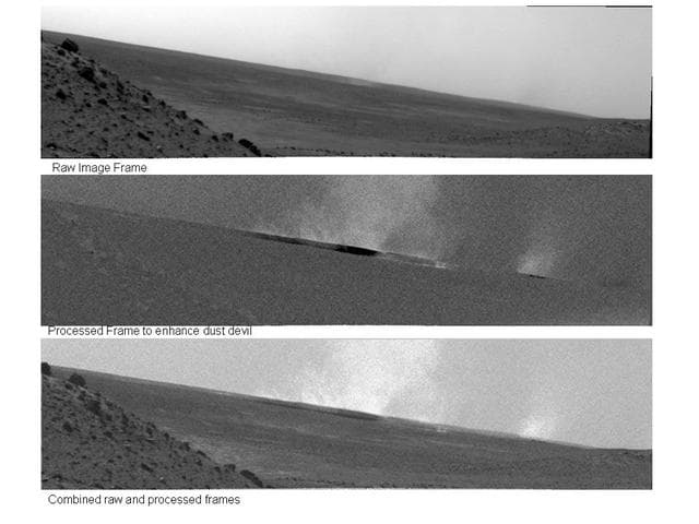 NASA image: Huge Dust Devil Northwest of Spirit, Sol 1919