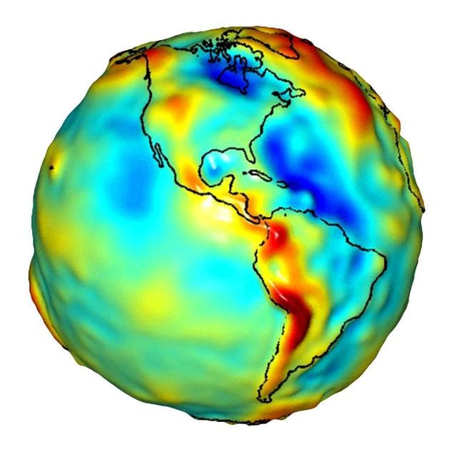 NASA image: Global Gravity: North and South America